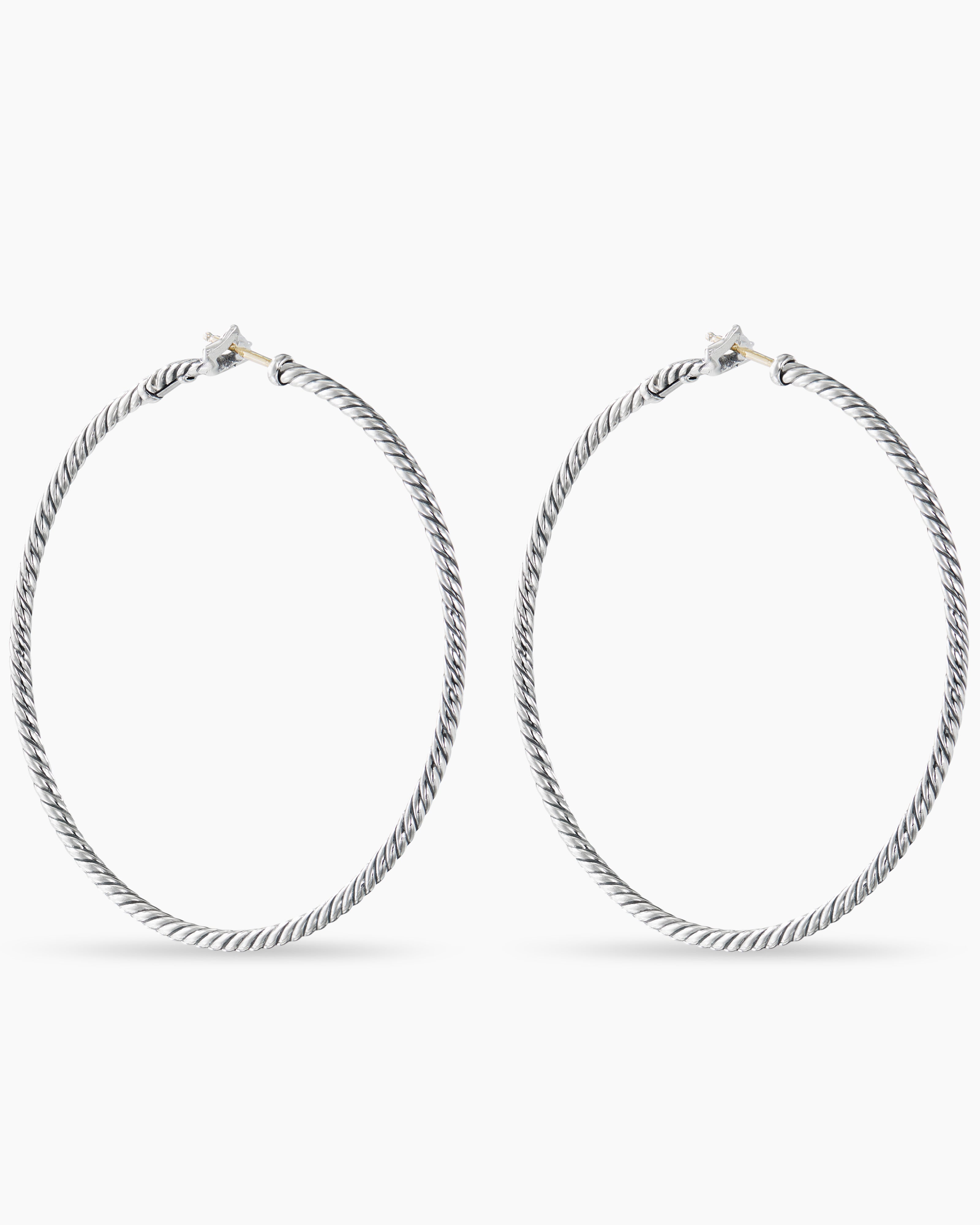 David Yurman Sterling Silver Cable Edge Huggie Hoop Earrings - Farfetch