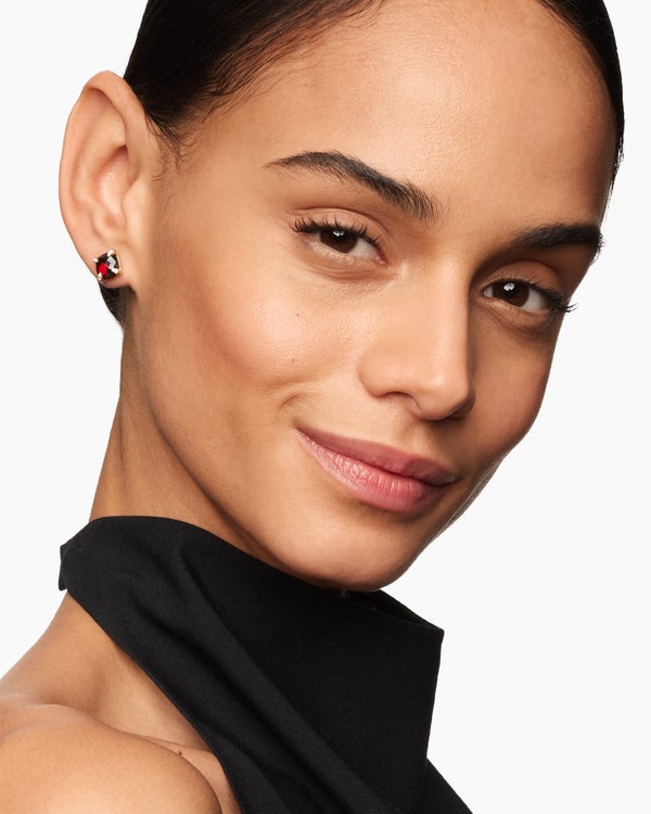 Chatelaine® Stud Earrings in 18K Yellow Gold with Citrine and Diamonds, 8mm