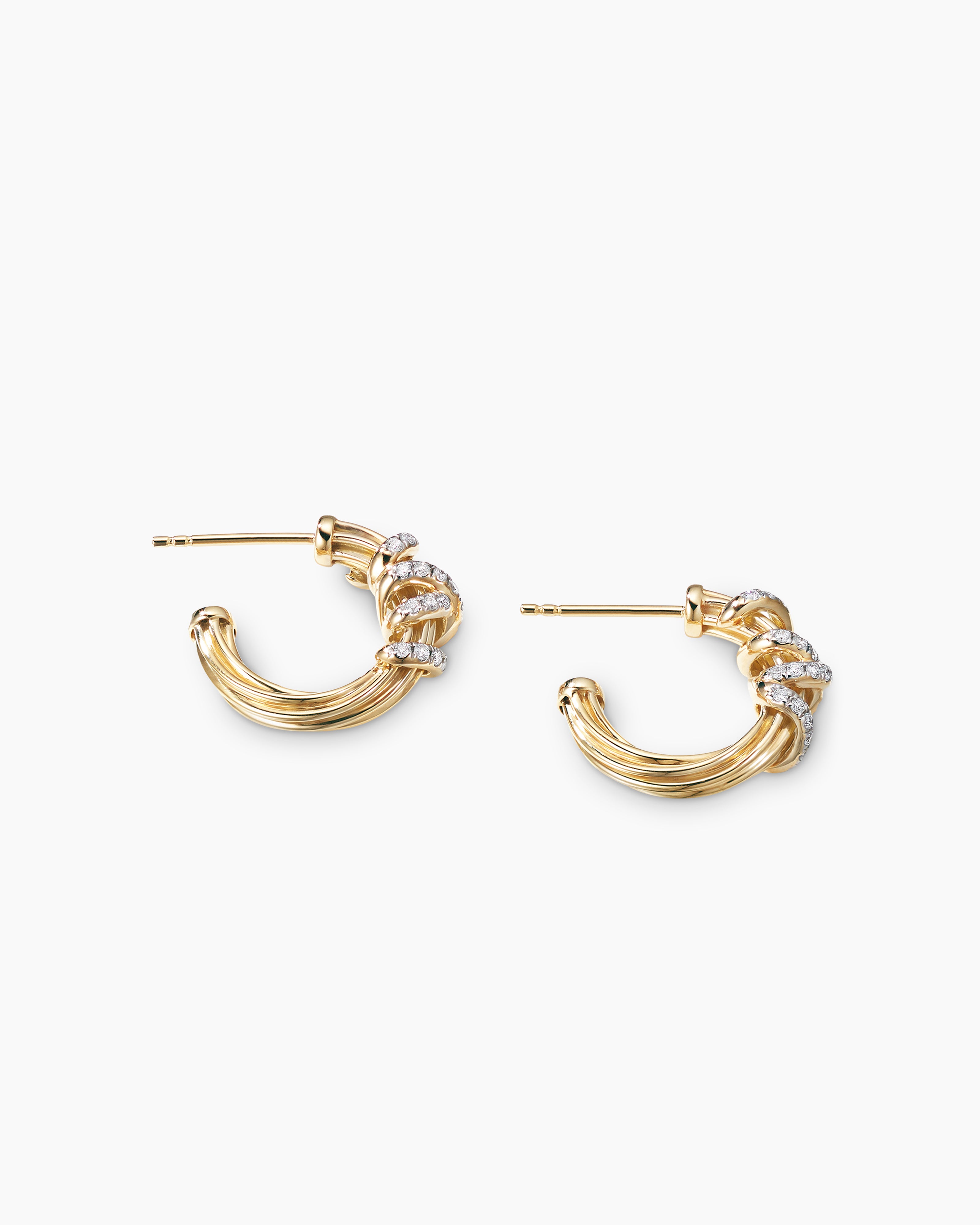 Infinity Hoop Earrings in 18K Yellow Gold with Diamonds, 42mm
