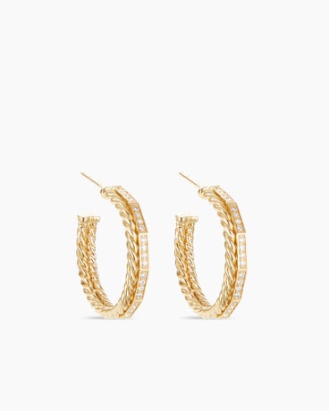 Louis Dell'olio Bronze Polished Curb Link Hoop arrings ,Yellow