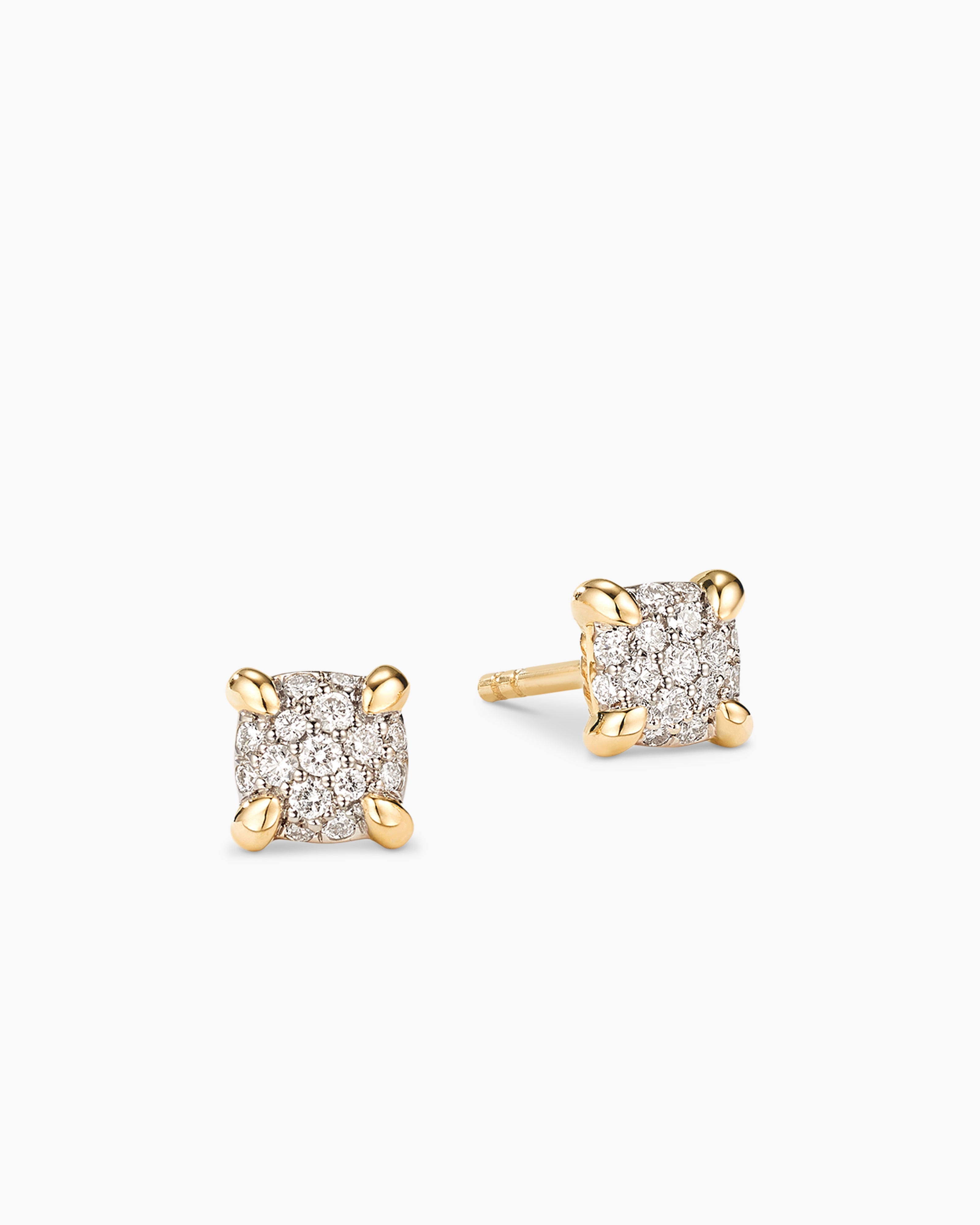 14K Solid Yellow Gold 4mm Diamond Stud Earrings – Sterling Forever