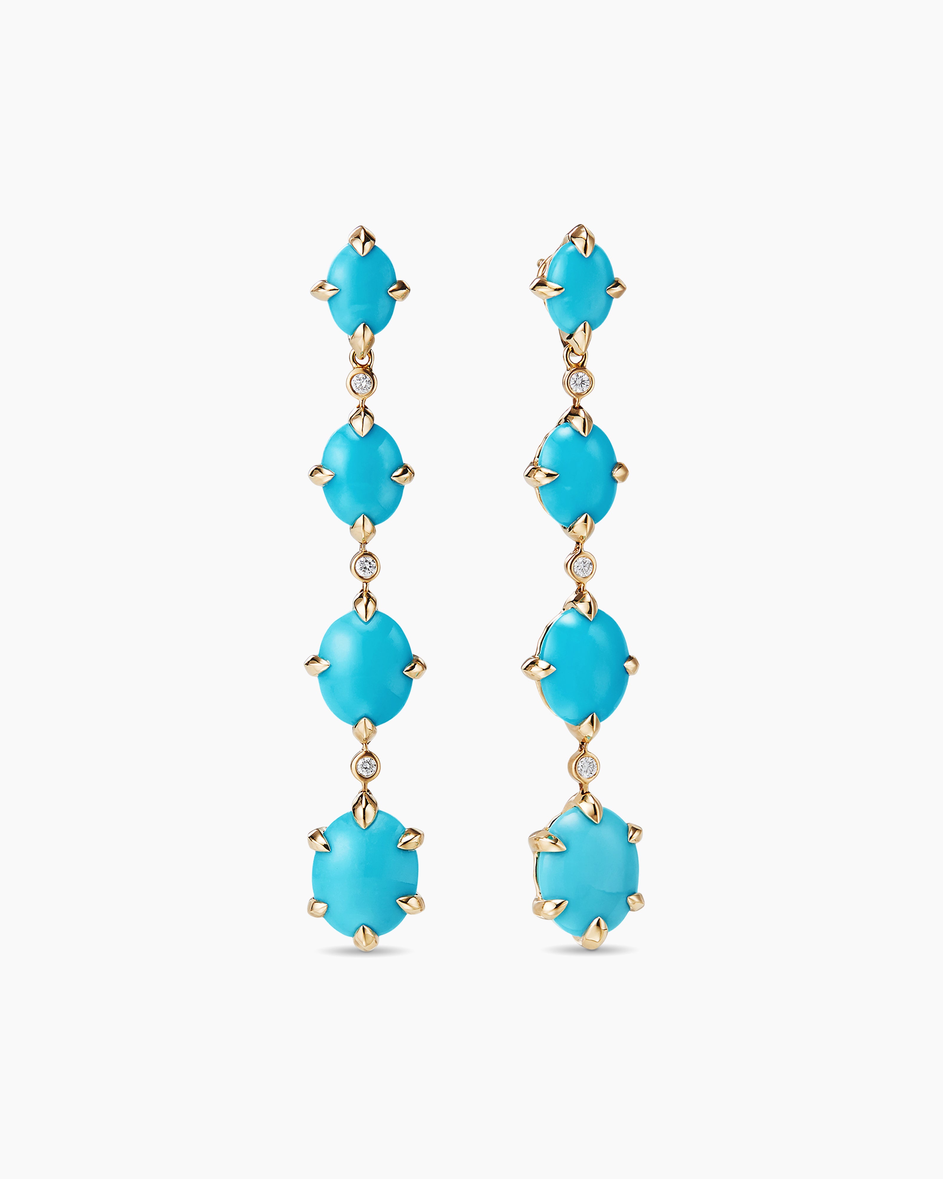 Chatelaine® Drop Earrings in 18K Yellow Gold with Turquoise and