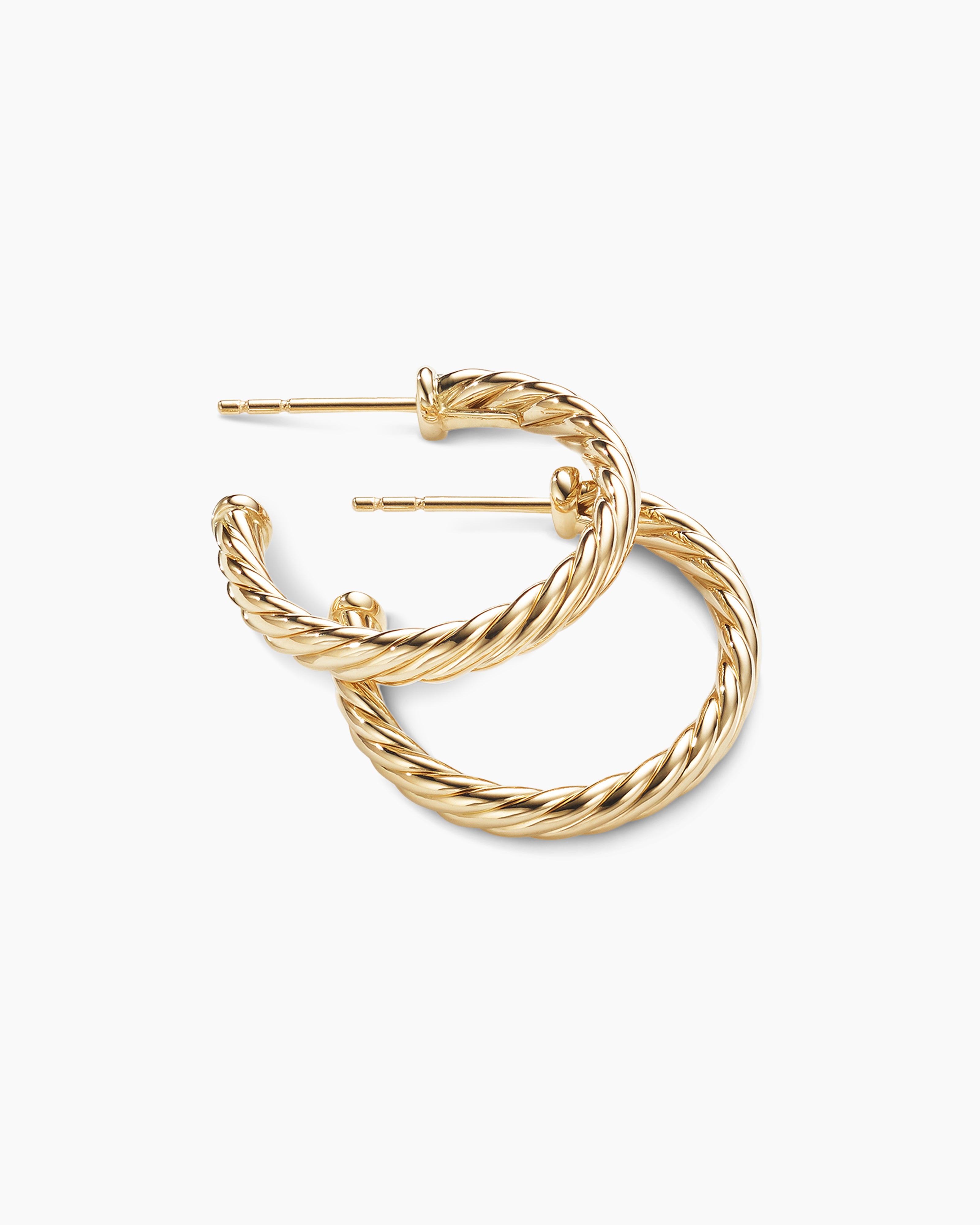 Cablespira® Hoop Earrings in 18K Yellow Gold, 3/4in | David Yurman EU