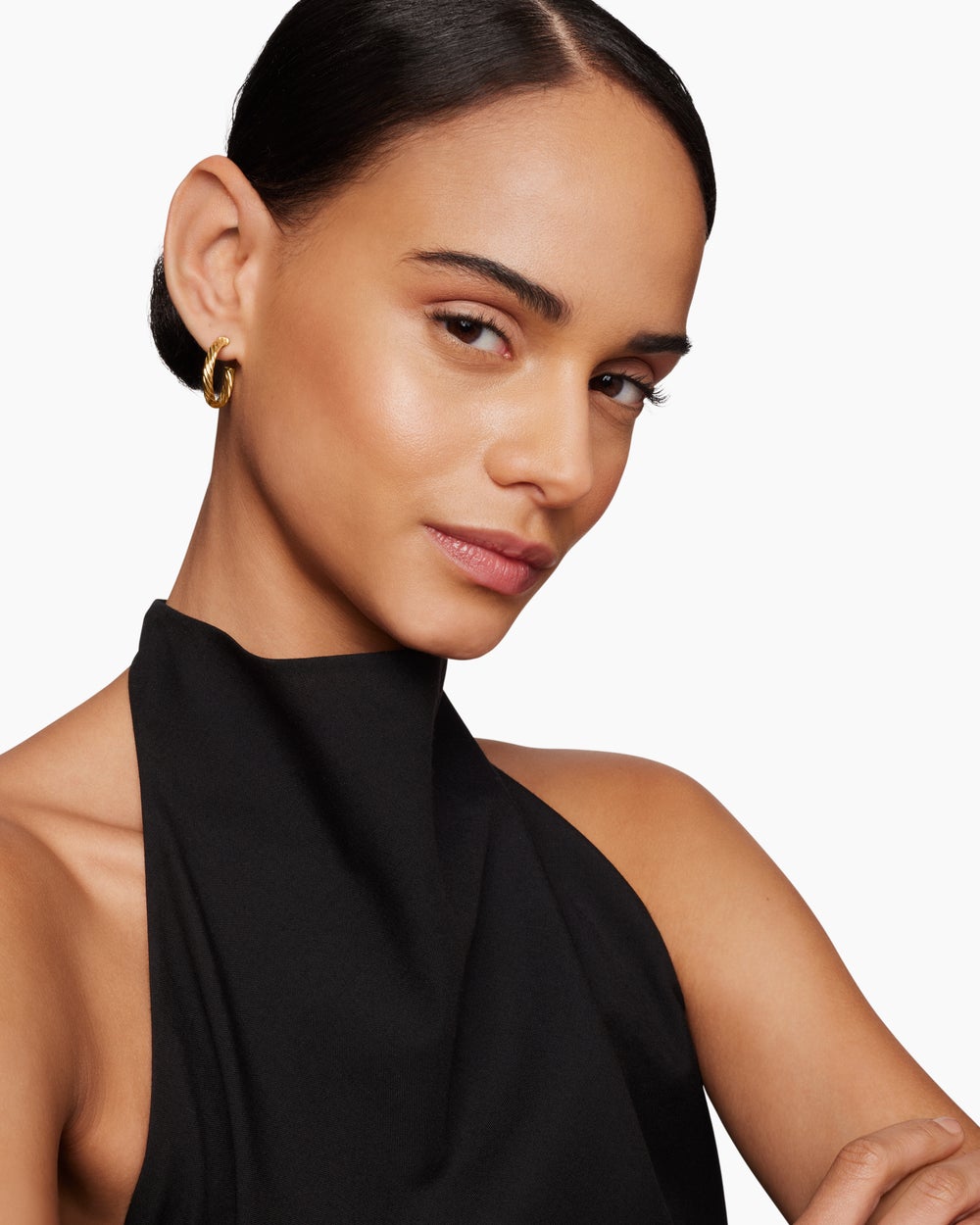 Womens Cablespira® Hoop Earrings in 18K Yellow Gold, 3/4in