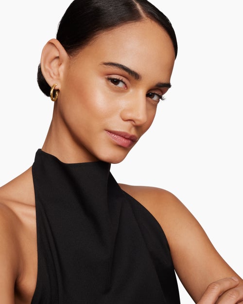 Womens Cablespira® Hoop Earrings in 18K Yellow Gold, 3/4in