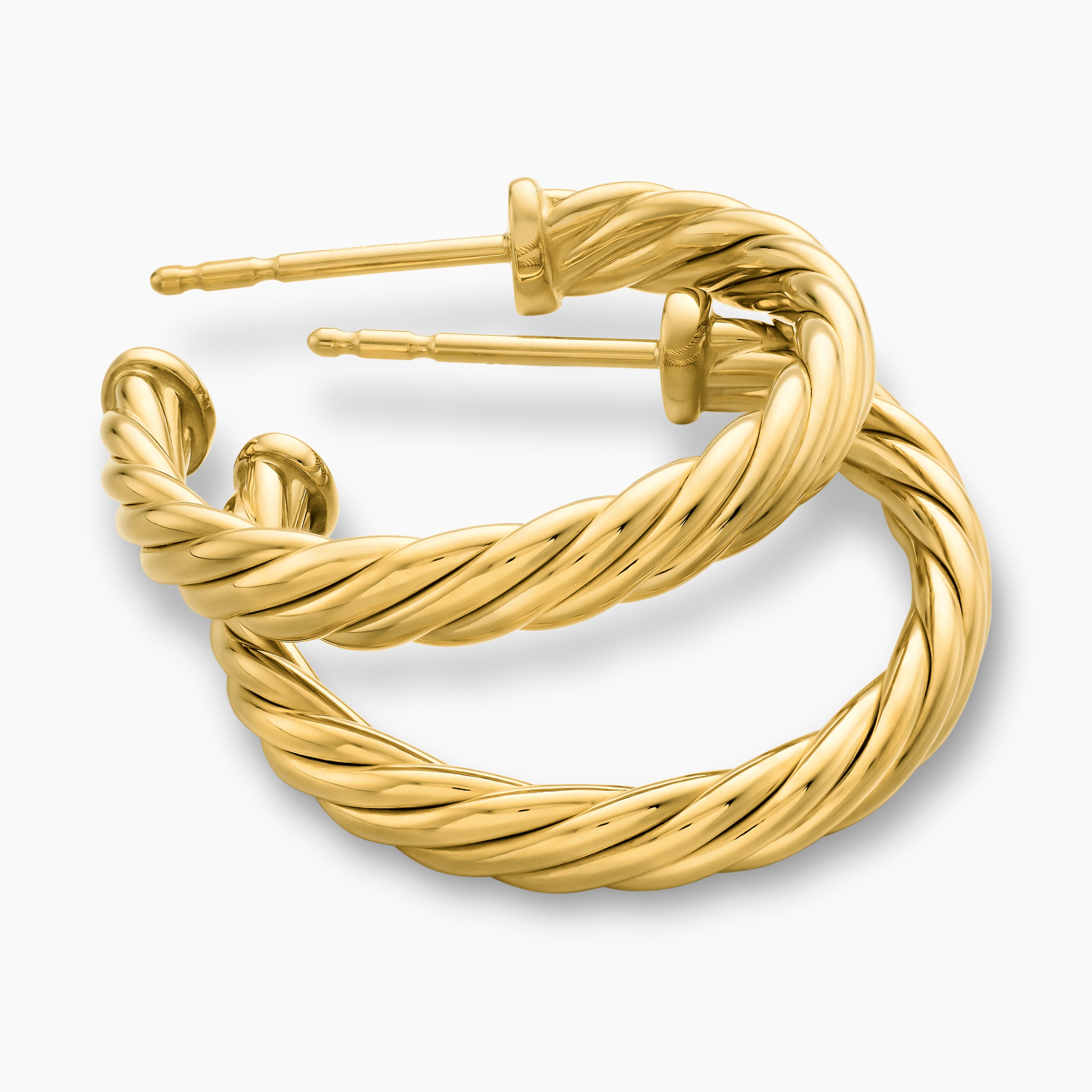 Cablespira® Hoop Earrings in 18K Yellow Gold, 3/4in