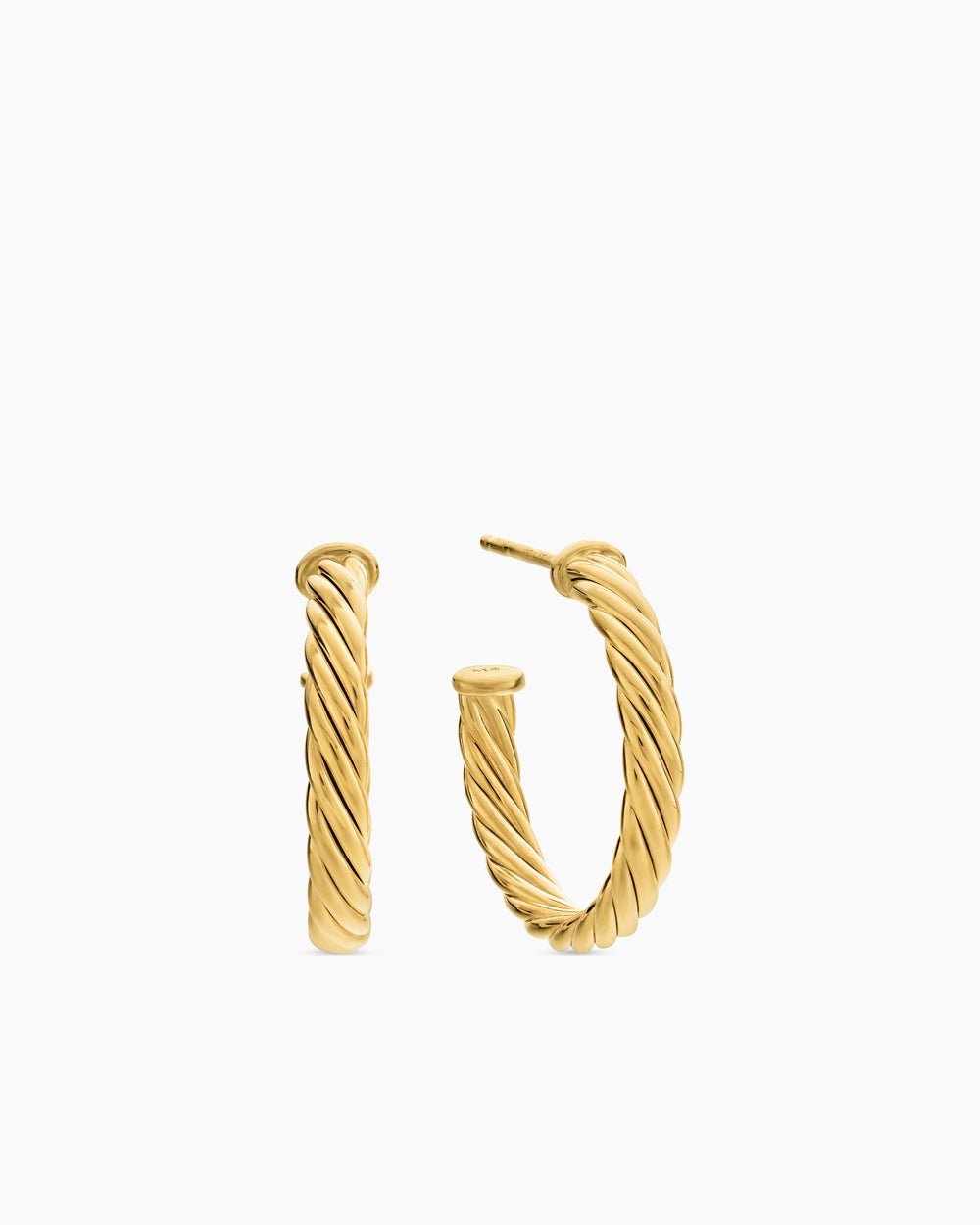Womens Cablespira® Hoop Earrings in 18K Yellow Gold, 3/4in