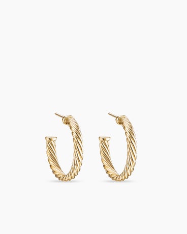 Cablespira® Hoop Earrings in 18K Yellow Gold, 3/4in