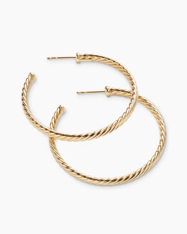 Cablespira® Hoop Earrings in 18K Yellow Gold, 1.5in