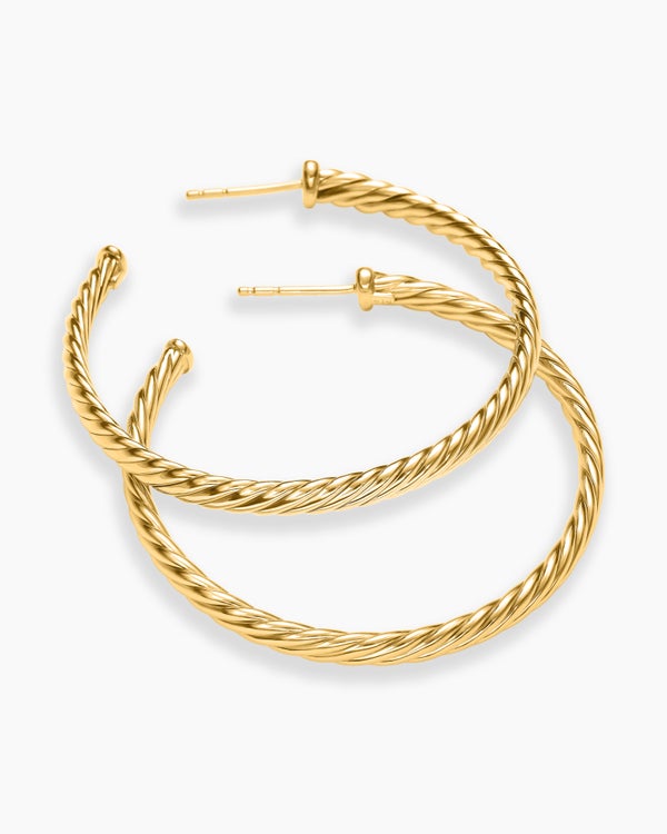 Cablespira® Hoop Earrings in 18K Yellow Gold, 1.5in