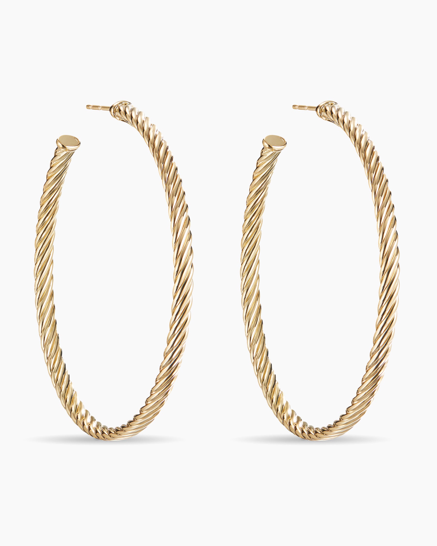 Twisted Wire Hand-Shaped Round Hoop Earrings (click for color