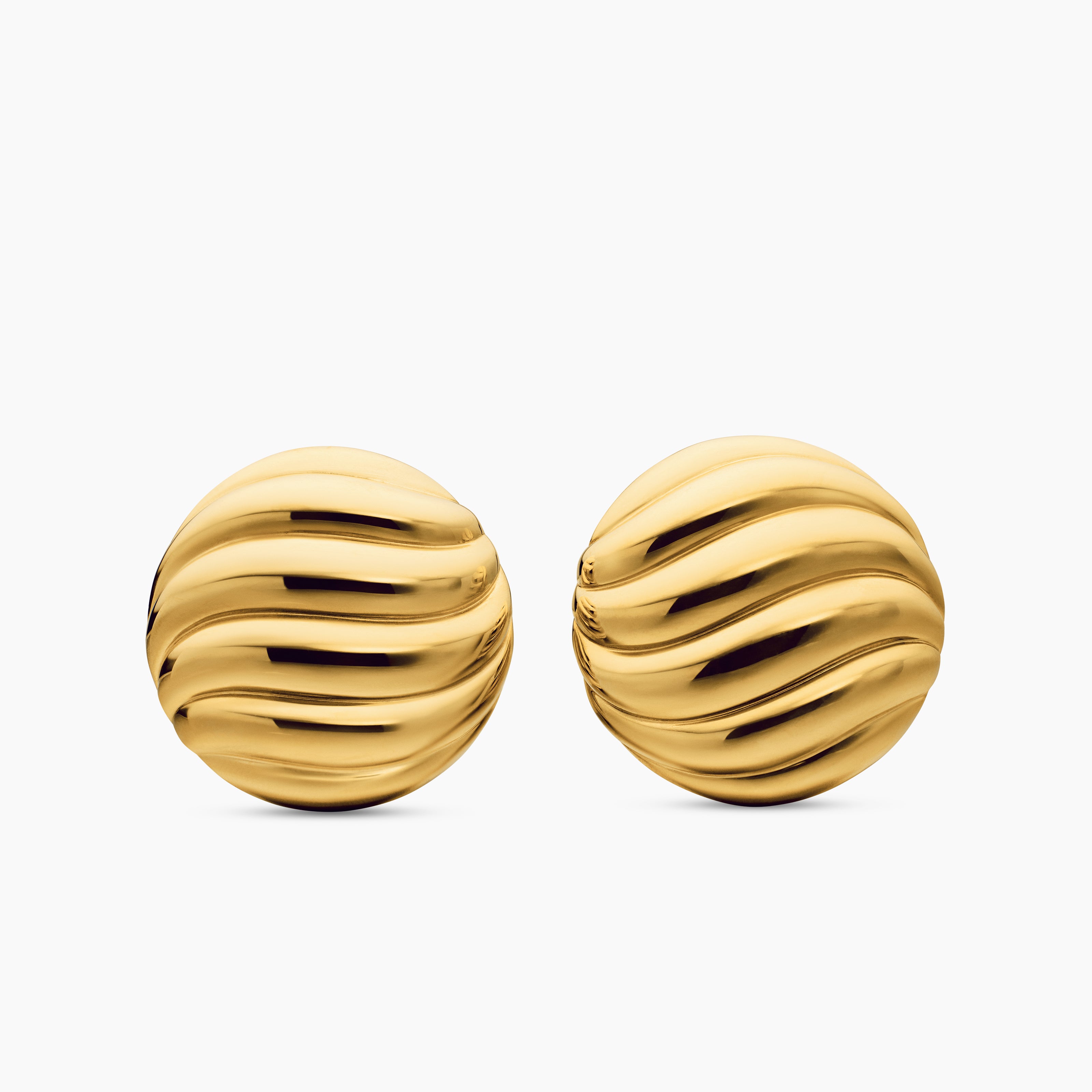 Clous d&rsquo;oreilles Sculpted Cable en or jaune 18 carats, 20 mm femmes 