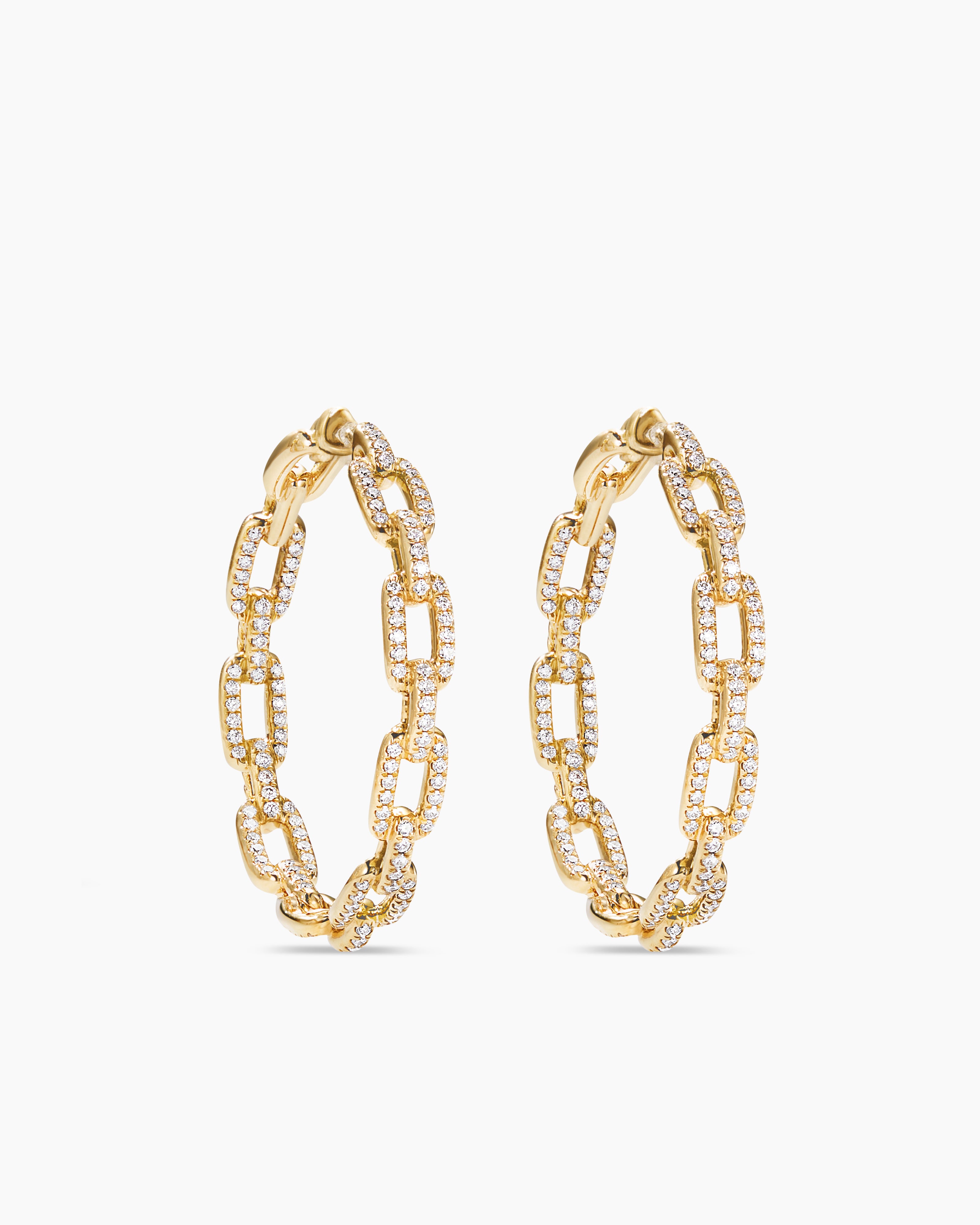 18kt yellow gold chain short earrings