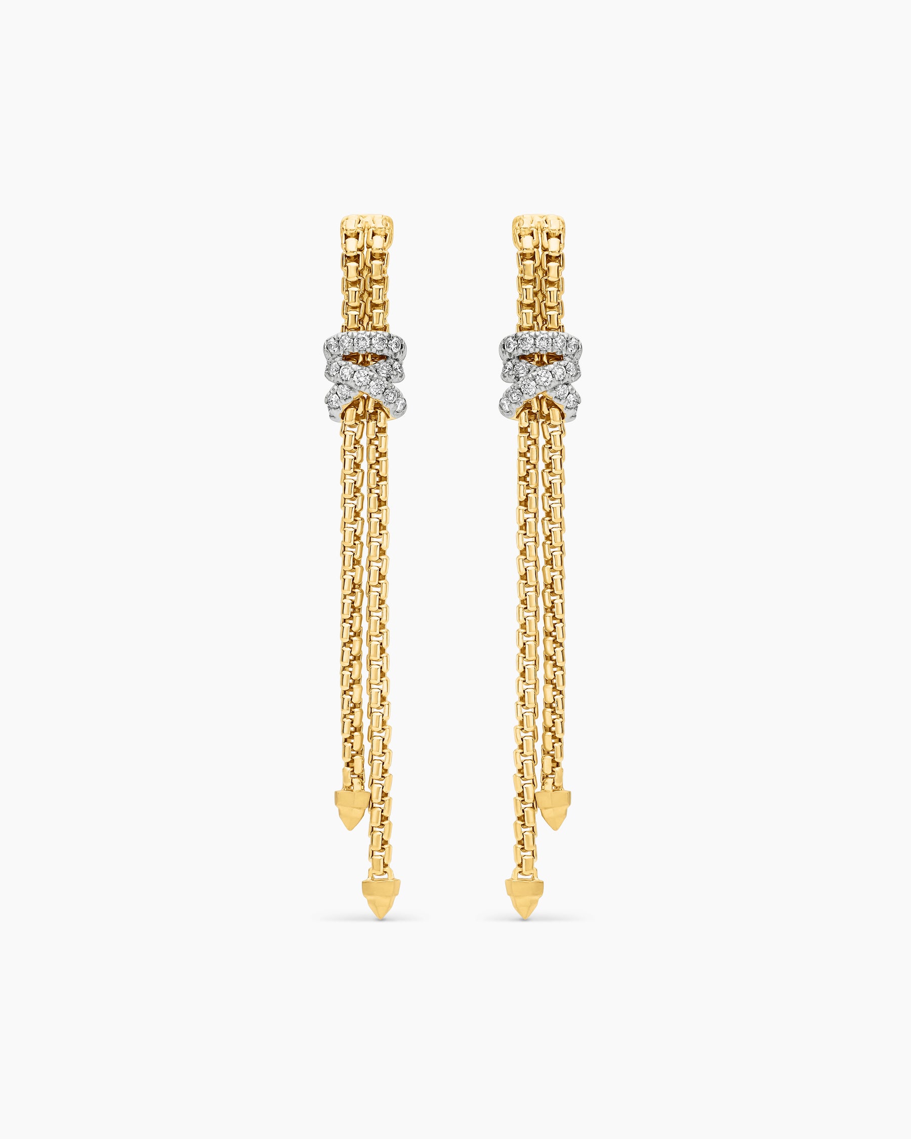 David Yurman Helena Diamond Drop Earrings in Gold