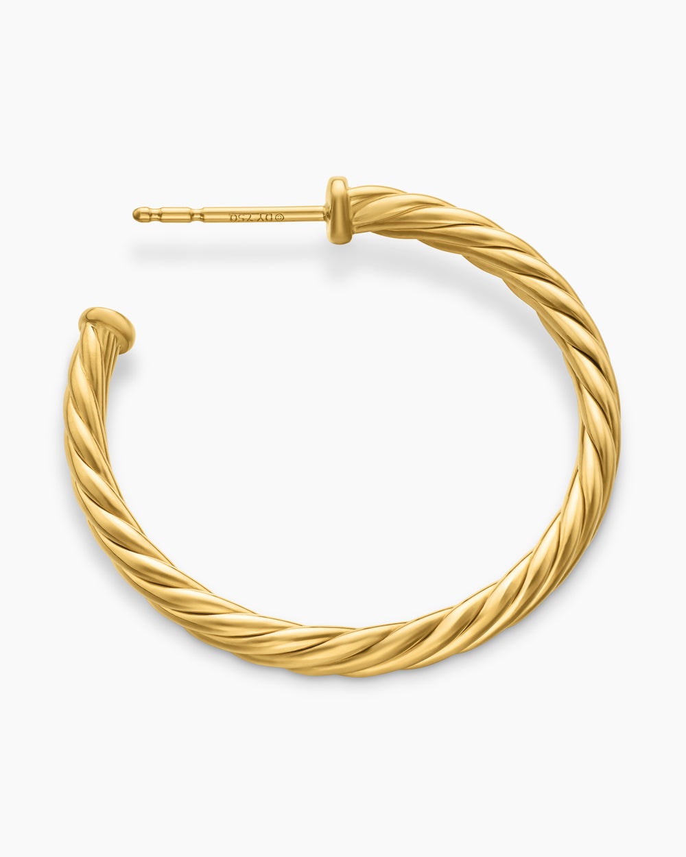 Womens Cablespira® Hoop Earrings in 18K Yellow Gold, 1in