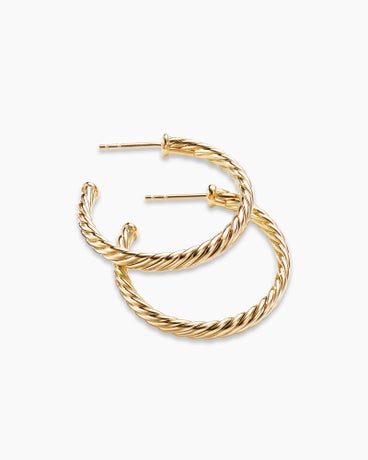 Cablespira® Hoop Earrings in 18K Yellow Gold, 1in