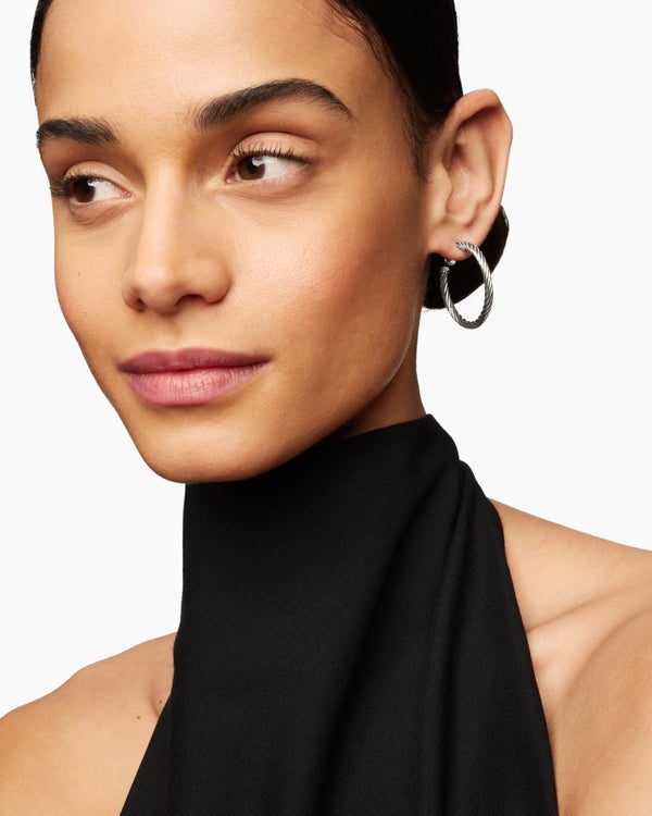 Créoles Cable en argent massif, 1 po