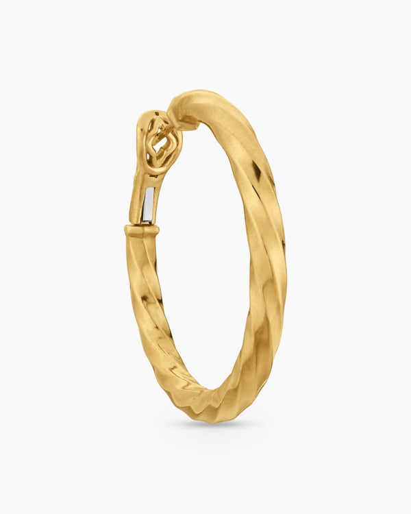 Cable Edge® Hoop Earrings in 18K Yellow Gold, 1.5in