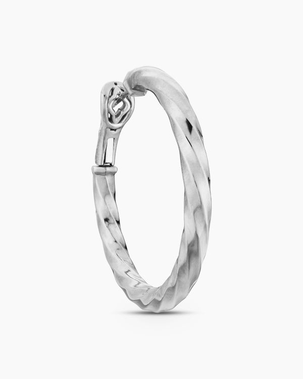 Cable Edge® Hoop Earrings in Sterling Silver, 1.5in