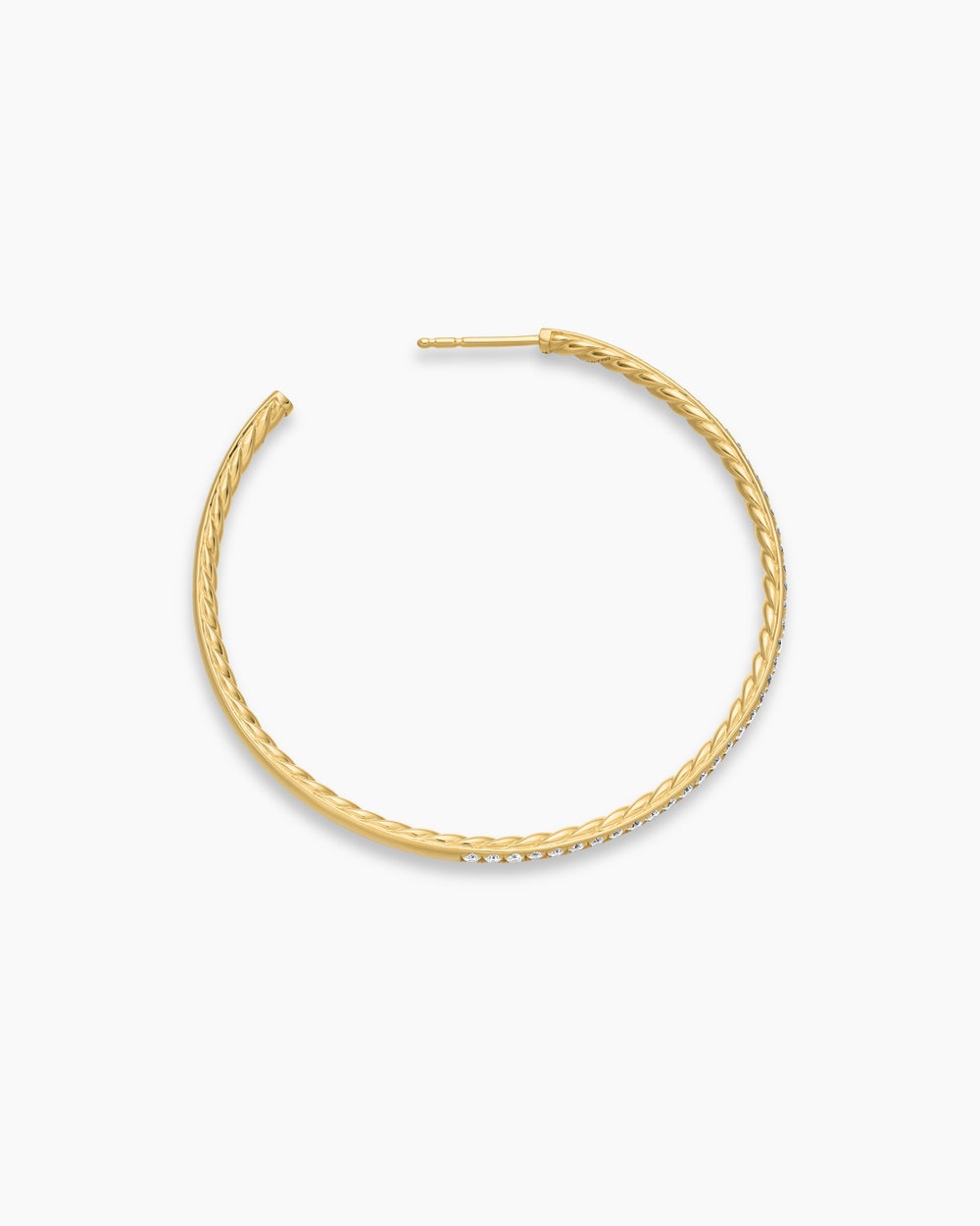 Womens Pavé Hoop Earrings in 18K Yellow Gold with Diamonds, 50.3mm