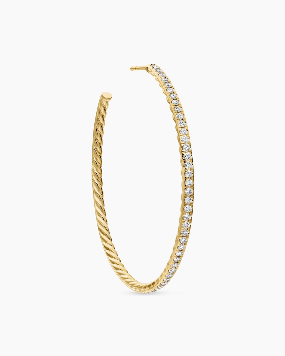 Womens Pavé Hoop Earrings in 18K Yellow Gold with Diamonds, 50.3mm