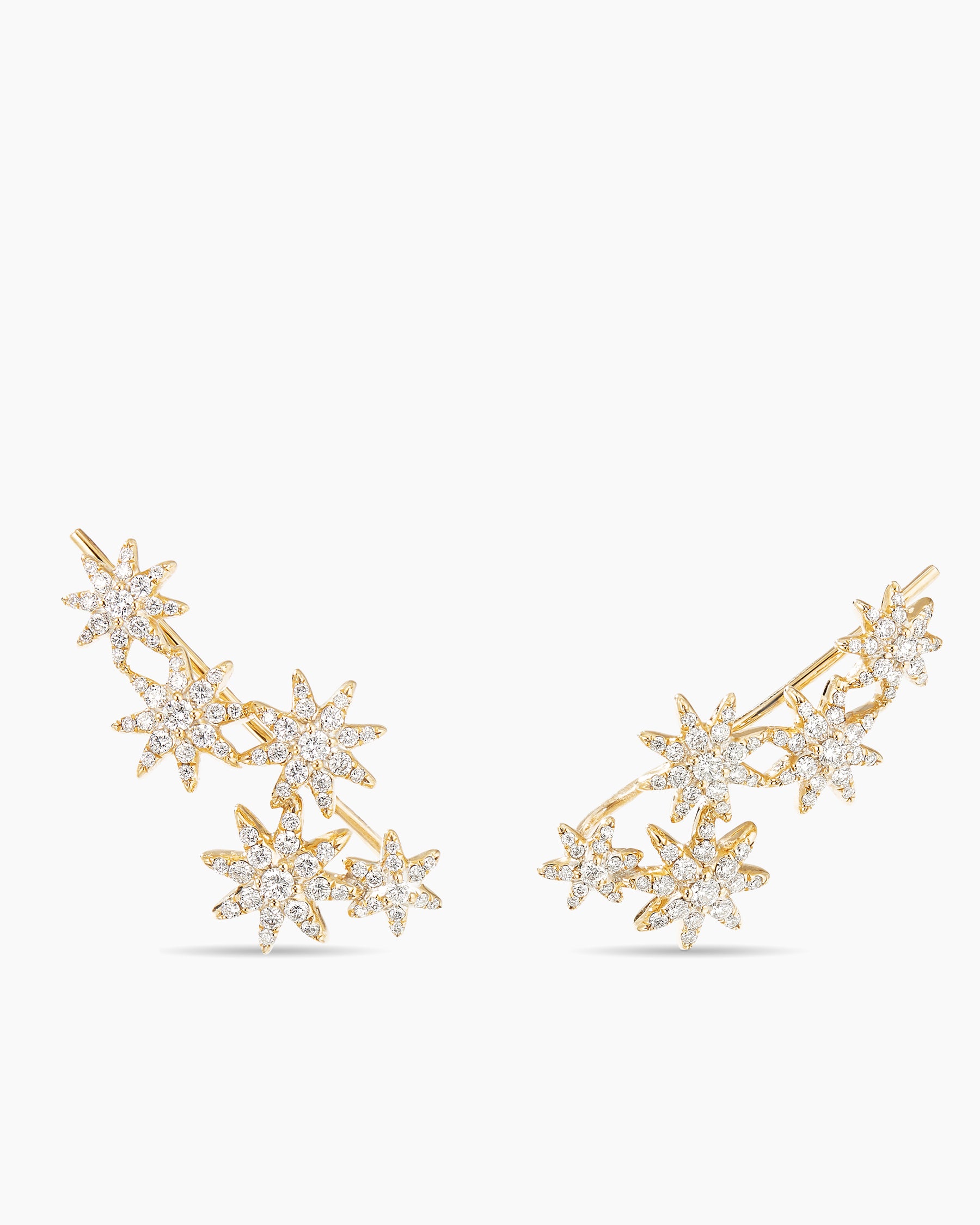 Double Vision Pavé Ear Climber Earrings in Gold