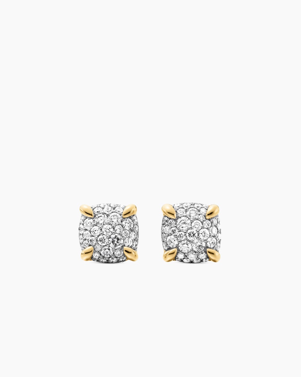 Womens Chatelaine® Stud Earrings in 18K Yellow Gold with Pavé Diamonds, 8mm