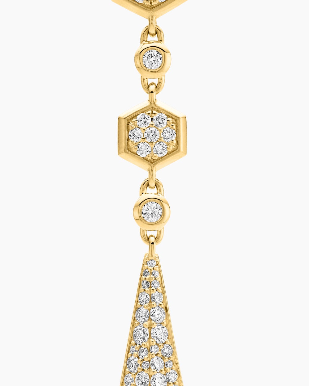 Womens Modern Renaissance® Drop Earrings in 18K Yellow Gold with Diamonds, 30mm