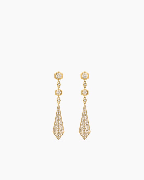Modern Renaissance® Drop Earrings in 18ct Yellow Gold with Diamonds, 30mm