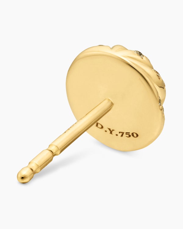 Clous d'oreilles Cable Collectibles® en or jaune 18 carats avec diamants, 8 mm