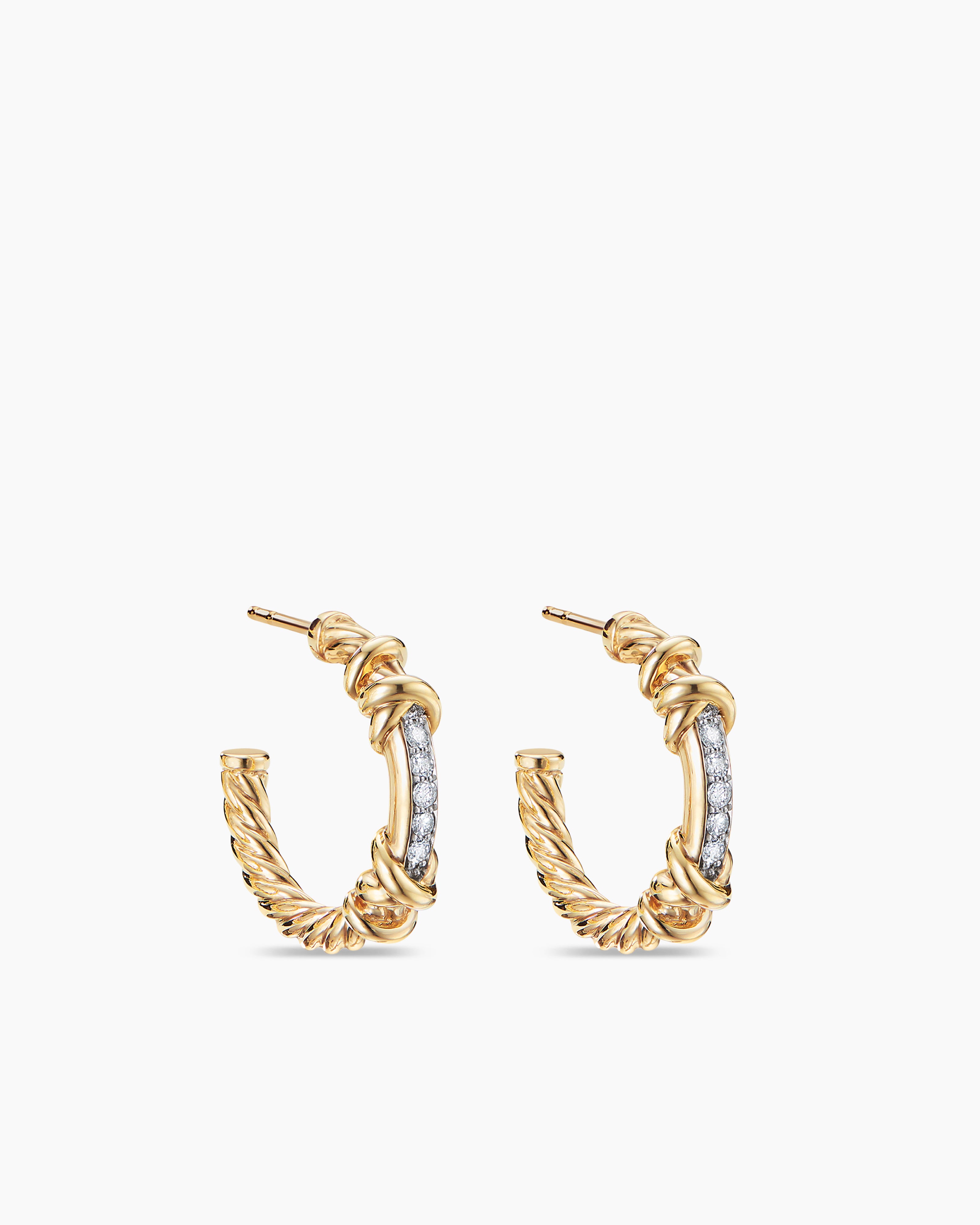 David Yurman Helena Tassel Earrings in 18K Yellow Gold with Diamonds