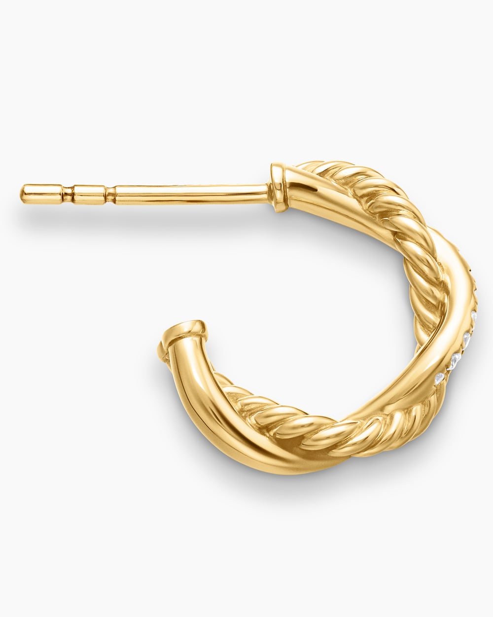 Petites créoles Infinité de petite taille en or jaune 18 carats avec diamants, 3 mm femmes
