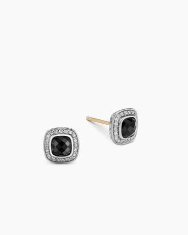 David Yurman Sterling Silver Onyx Stud Earrings For Sale at 1stDibs