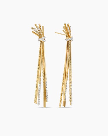 Angelika™ Drop Earrings in 18K Yellow Gold with Diamonds, 65mm