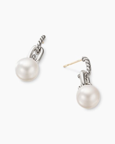 DY Madison® Pearl Chain Drop Earrings in Sterling Silver with Pearls, 27.8mm