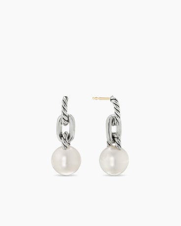 DY Madison® Pearl Chain Drop Earrings in Sterling Silver with Pearls, 27.8mm