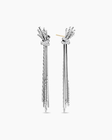 Angelika™ Drop Earrings in Sterling Silver with Diamonds, 70mm