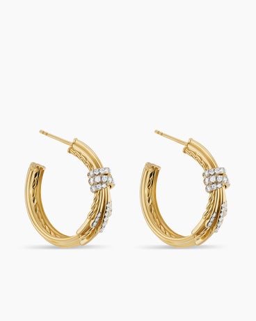 Angelika™ Hoop Earrings in 18K Yellow Gold with Diamonds, 27mm