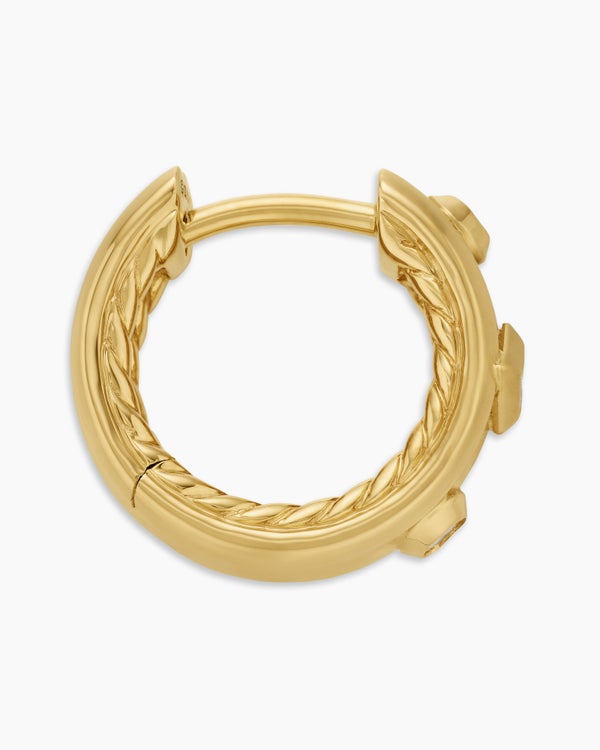 Modern Renaissance® Huggie Hoop Earrings in 18K Yellow Gold with Diamonds, 12.3mm