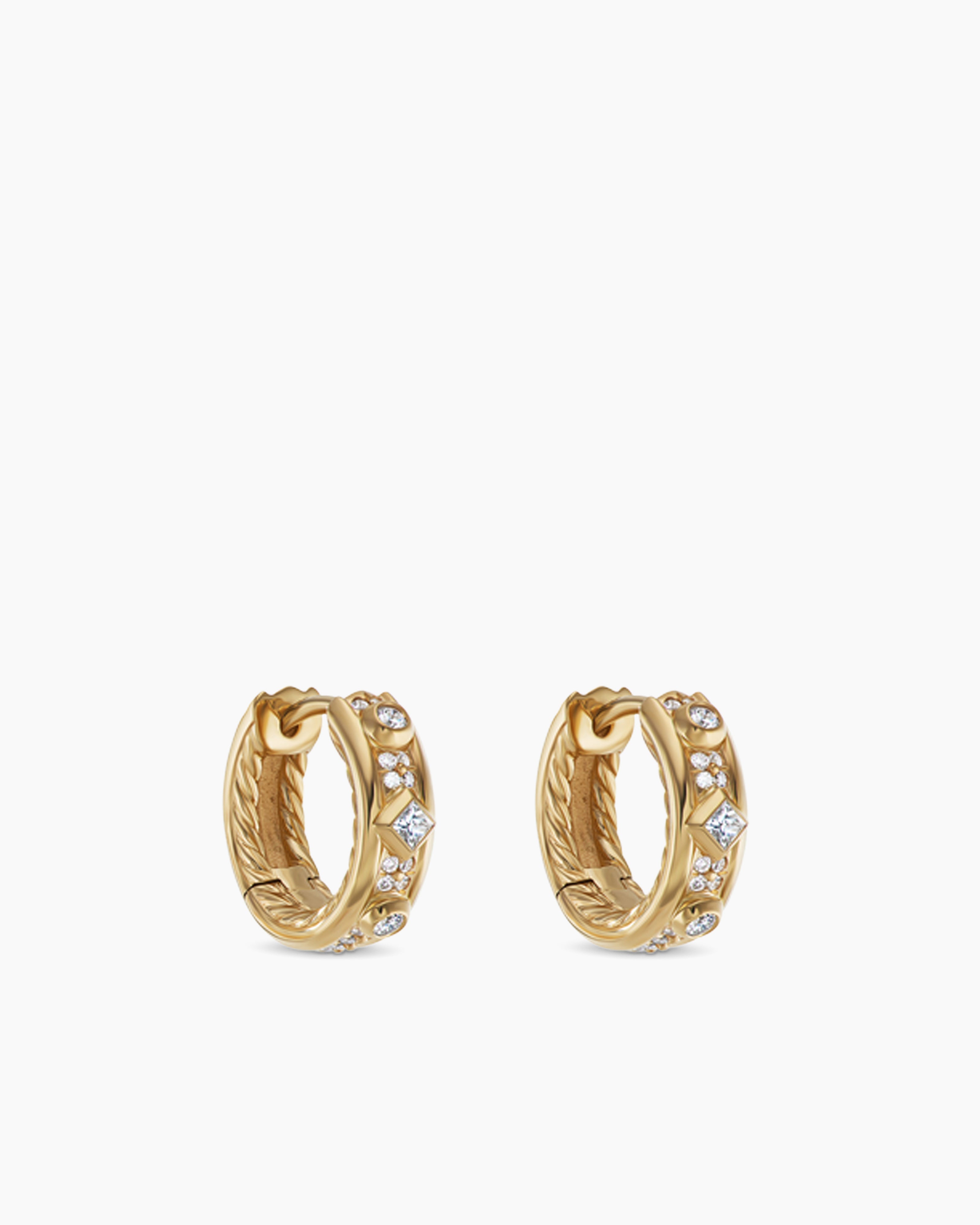 18KT Gold Plated Maria CZ Hoop Earrings – Atulya Jewellers