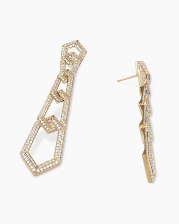 Carlyle™ Linked Drop Earrings in 18K Yellow Gold with Diamonds, 74mm