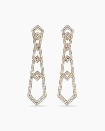 Carlyle™ Linked Drop Earrings in 18K Yellow Gold with Diamonds, 74mm