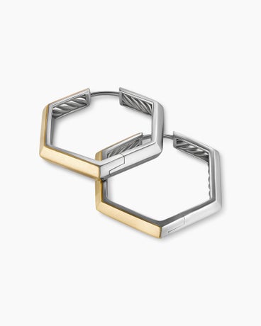 Carlyle™ Hoop Earrings in Sterling Silver with 18K Yellow Gold, 25.5mm
