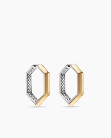 Carlyle™ Hoop Earrings in Sterling Silver with 18K Yellow Gold, 25.5mm