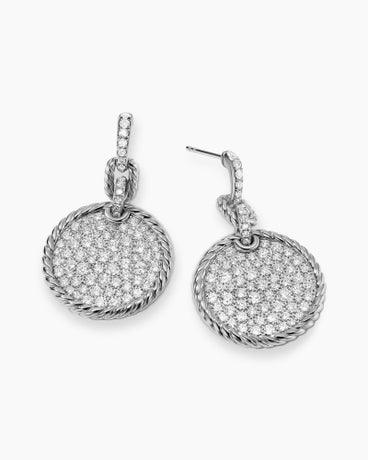 DY Elements® Convertible Drop Earrings in Sterling Silver with Diamonds, 38.3mm