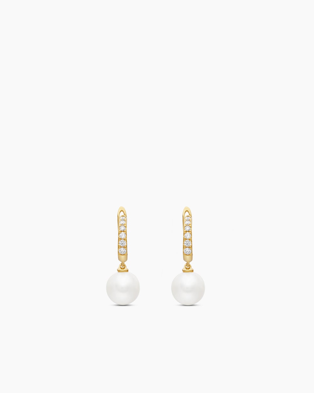 Boucles d’oreilles pendantes à perles et pavé en or jaune 18 carats avec perles et diamants, 15,6 mm femmes