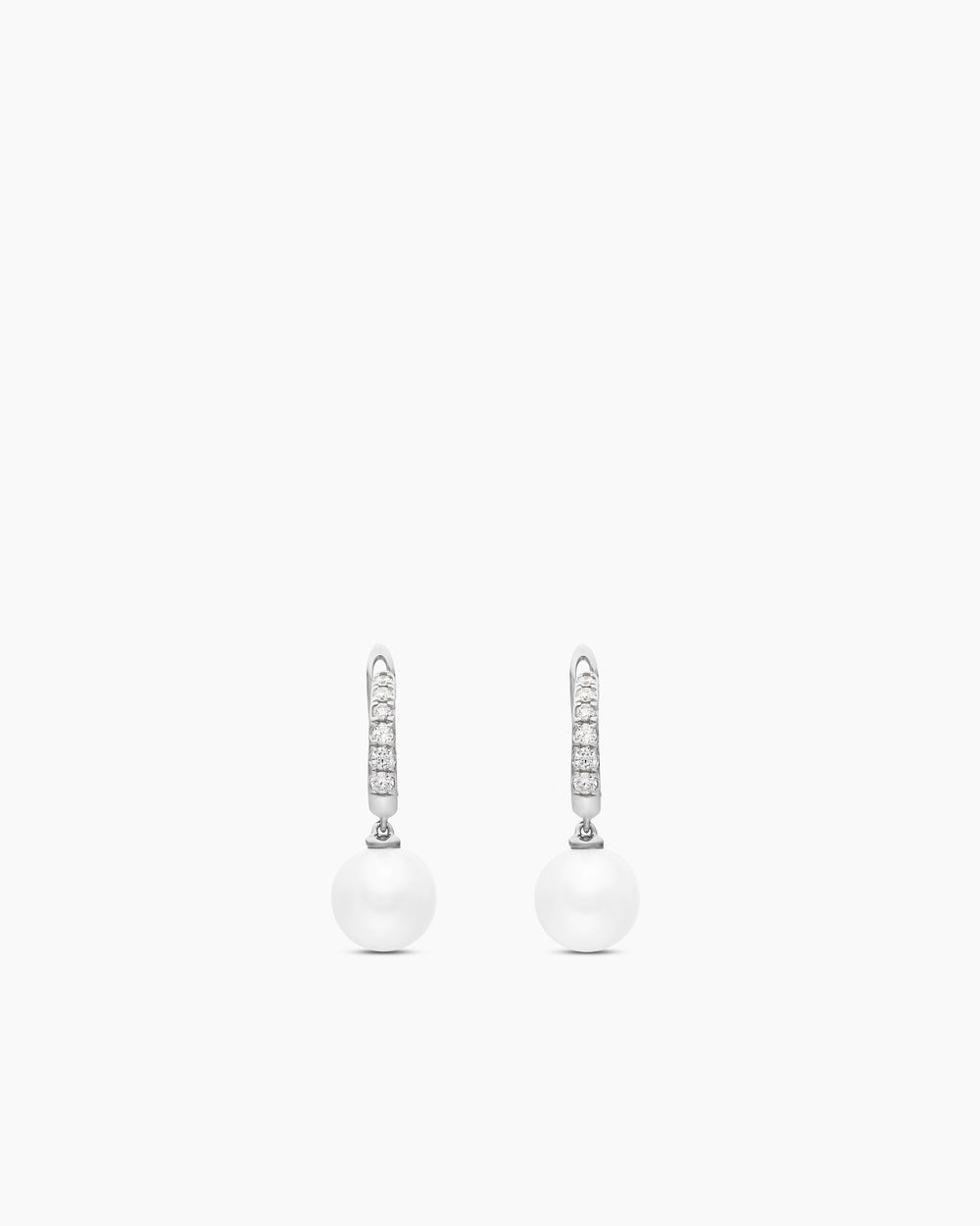 Boucles d’oreilles pendantes à perle et pavé en argent sterling avec perles et diamants, 15,6 mm femmes