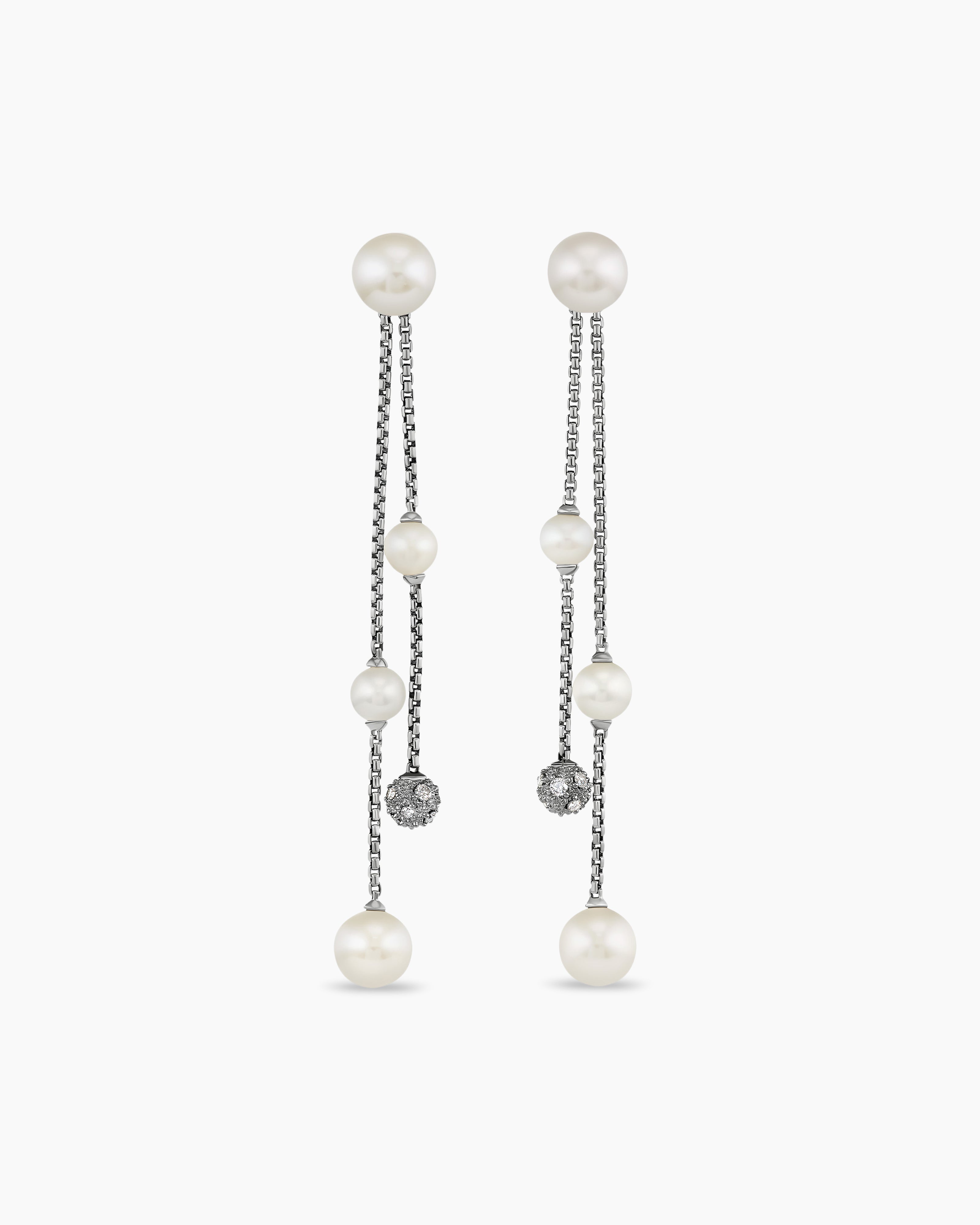 Pair of Edwardian Pearl and Diamond Drop Earrings For Sale at 1stDibs | pearl  diamond drop earrings, diamond and pearl drop earrings, pearl drop diamond  earrings