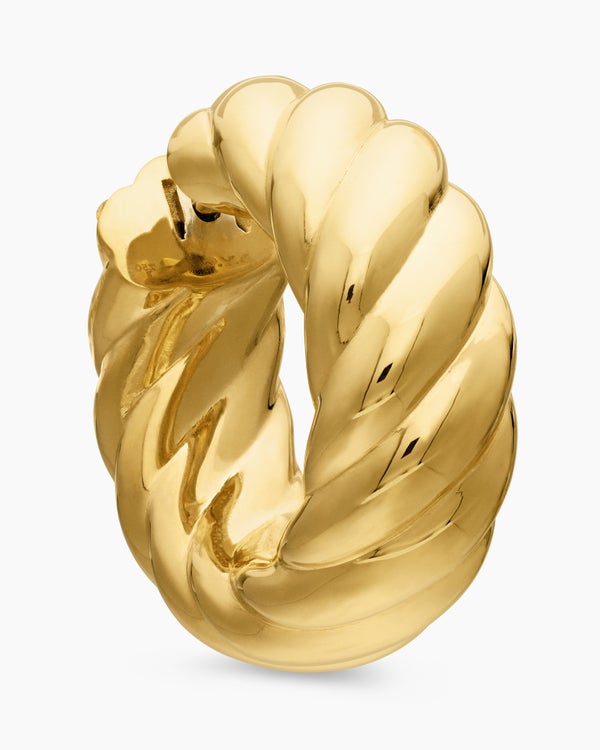 Sculpted Cable Hoop Earrings in 18K Yellow Gold, 25mm