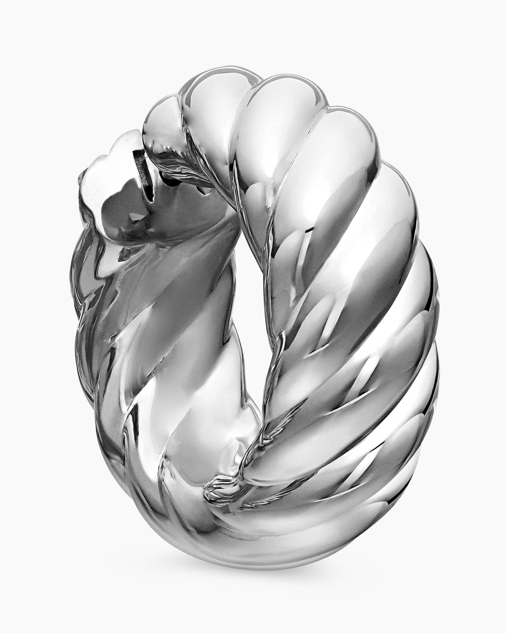 Créoles Sculpted Cable en argent massif, 25 mm femme